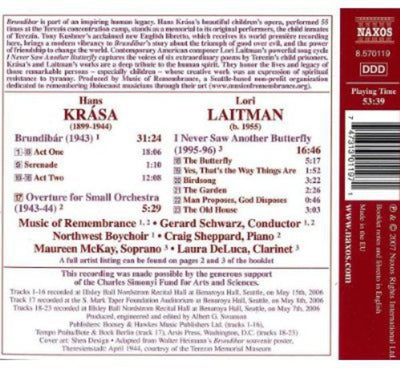 KRASA: Brundibar / LAITMAN: I Never Saw Another Butterfly