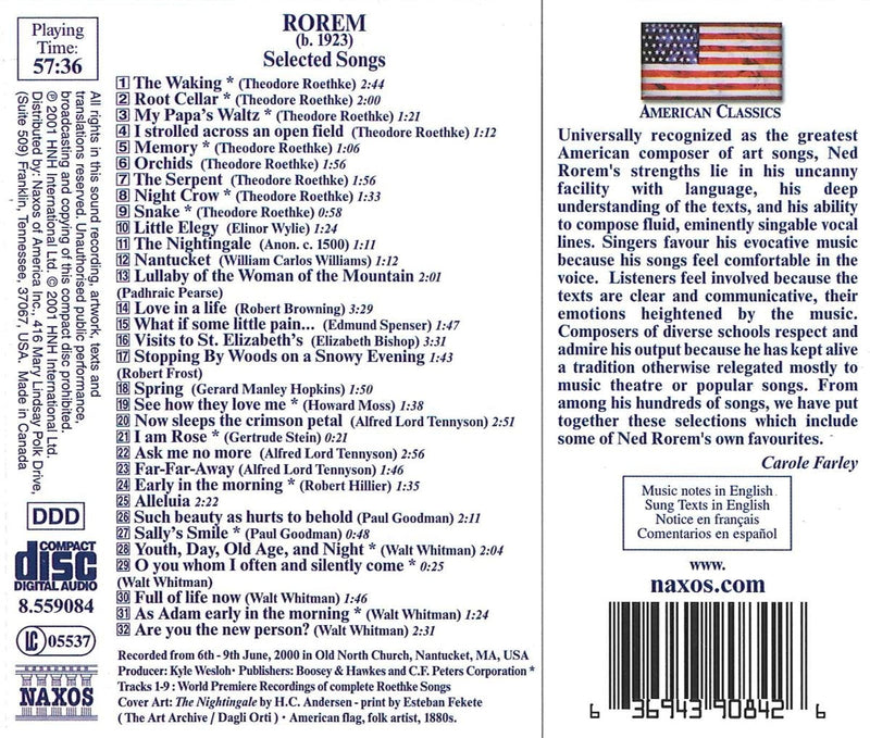 Rorem: Selected Songs / Carole Farley