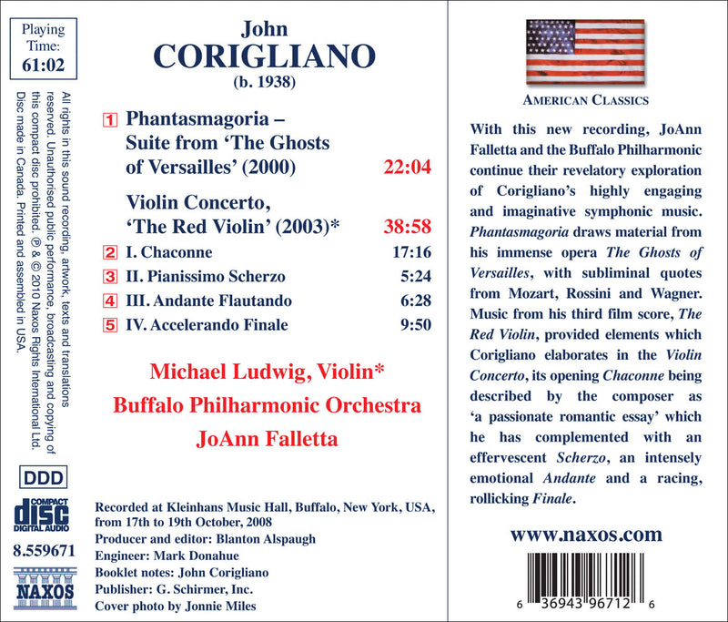Corigliano: Violin Concerto, Phantasmagoria / Ludwig, Falletta, Buffalo PHilharmonic