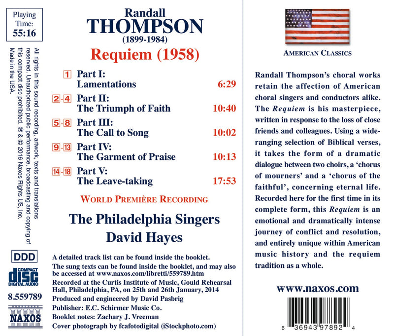 Thompson: Requiem / Hayes, Philadelphia Singers