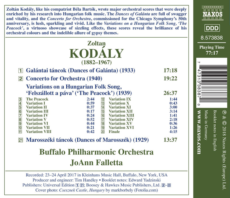 Kodály: Orchestral Works, Vol. 1 / Falletta, Buffalo Philharmonic