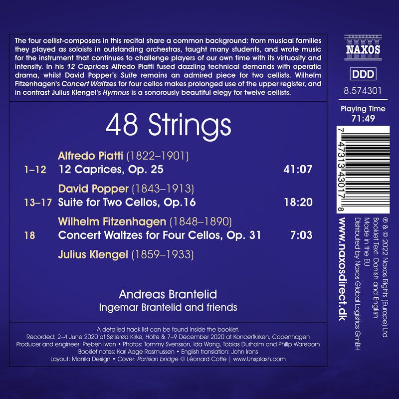Fitzenhagen, Klengel, Piatti, Popper: 48 Strings - Music for 1-12 Cellos / Andreas & Ingemar Brantelid et al.