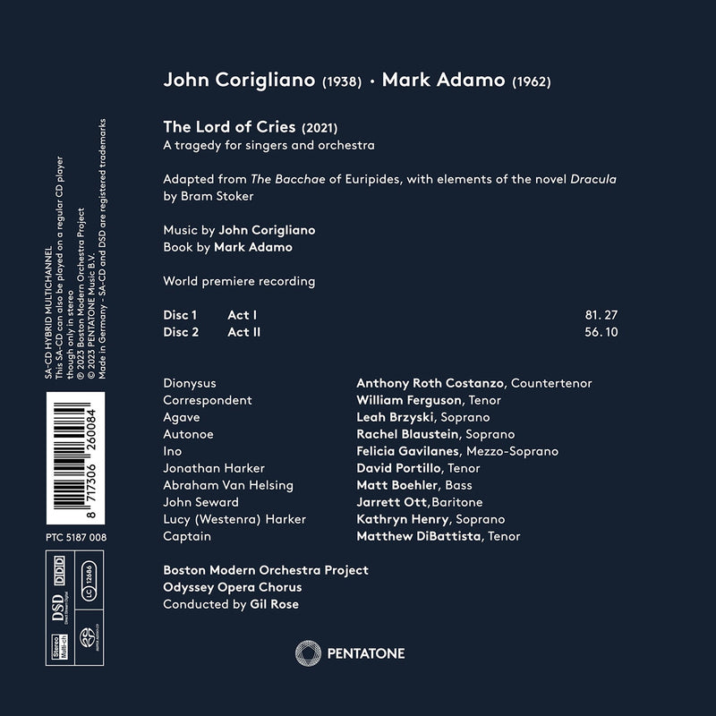 Corigliano: The Lord of Cries / Costanzo, Rose, Boston Modern Orchestra Project