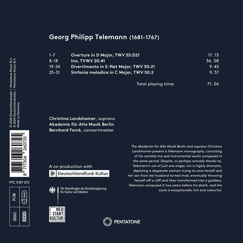 Telemann: Ino & Late Works / Forck, AAM Berlin