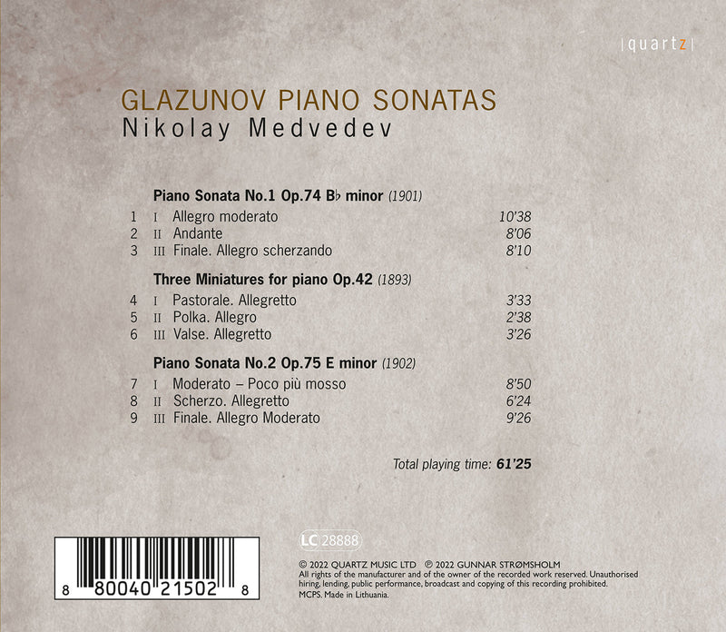 Glazunov: Piano Sonatas / Medvedev