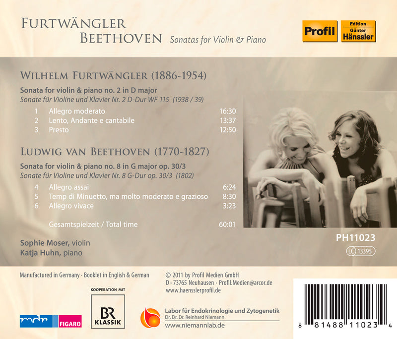 Furtwängler & Beethoven: Sonatas for Violin & Piano / Moser, Huhn