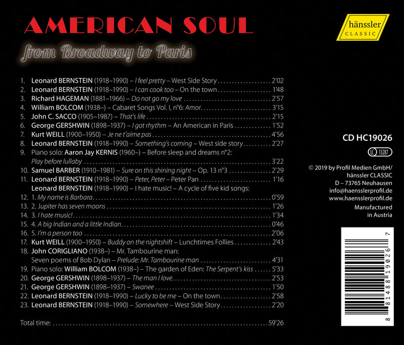 American Soul from Broadway to Paris / Duo Rosa