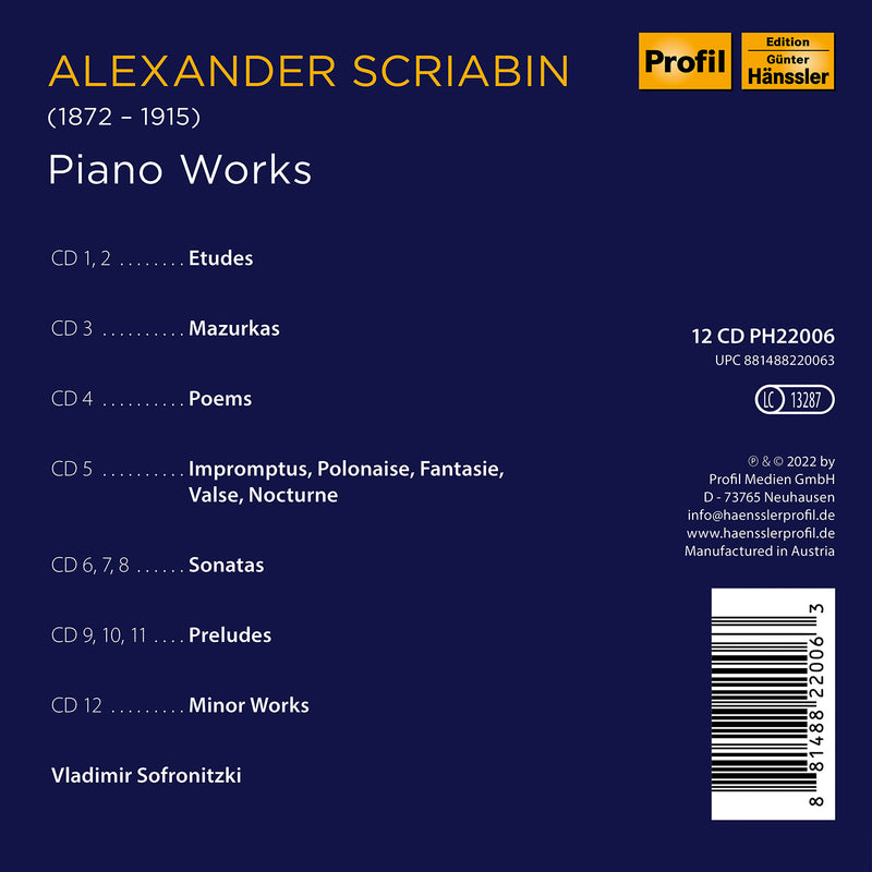 Scriabin: 150th Anniversary - Piano Works / Sofronitski