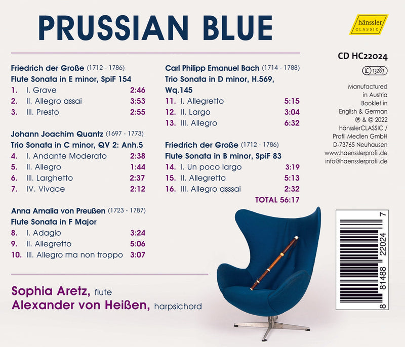 Prussian Blue: Flute Music at the Court of Frederick II "the Great" / Aretz, Heissen