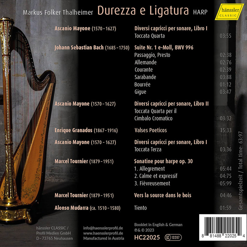Bach, Granados, Tournier et al: Durezza e Ligatura - Harp Music / Thalheimer