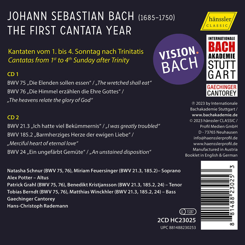 Vision.Bach, Vol. 1 - The First Cantata Year / Gaechinger Cantorey