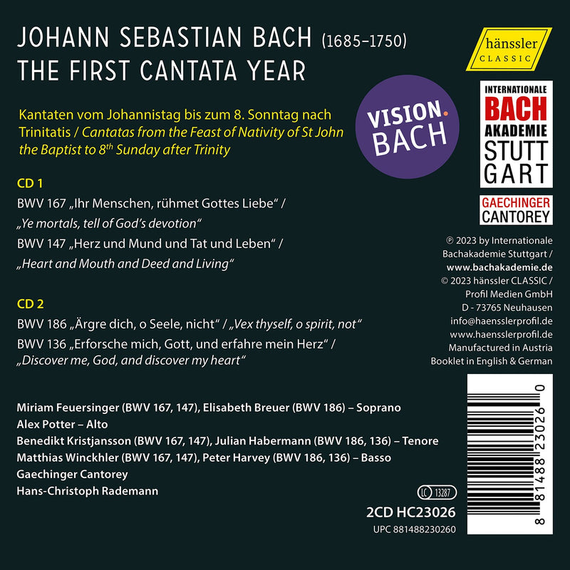 Vision.Bach, Vol. 2 / Rademann, Gaechinger Cantorey