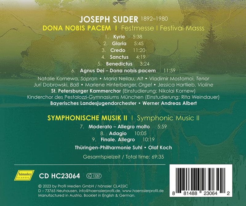 Suder: Dona Nobis Pacem & Symphonic Music / Koch, Albert, Thuringia Philharmonic Suhl