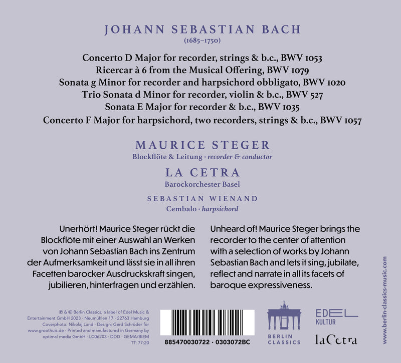 A Tribute to Bach / Steger, La Cetra Baroque Orchestra Basel