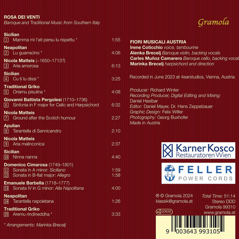 Rosa dei Venti - Baroque & Traditional Music from Southern Italy / Fiori Musicali Austria