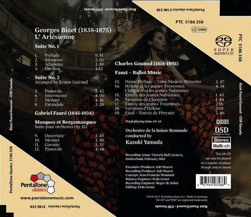 Bizet: L'Arlesienne Suites, Faure, Gounod / Yamada, Orchestre de la Suisse Romande
