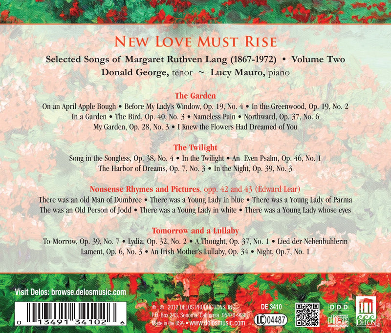 New Love Must Rise: Selected Songs Of Margaret Ruthven Lang, Vol. 2
