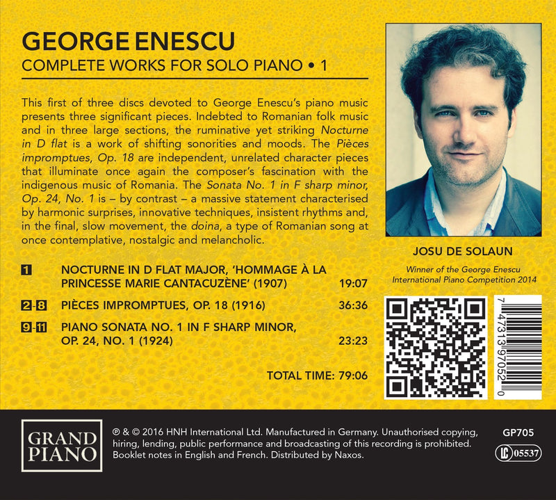Enescu: Complete Works for Solo Piano, Vol. 1 / Solaun