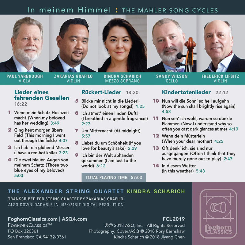 In meinem Himmel: The Mahler Song Cycles / Alexander String Quartet