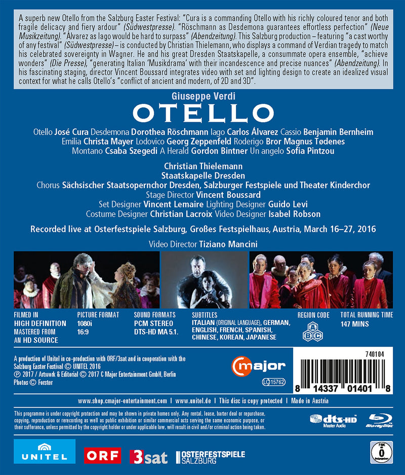 Verdi: Otello / Thielemann, Cura, Staatskapelle Dresden [Blu-ray]
