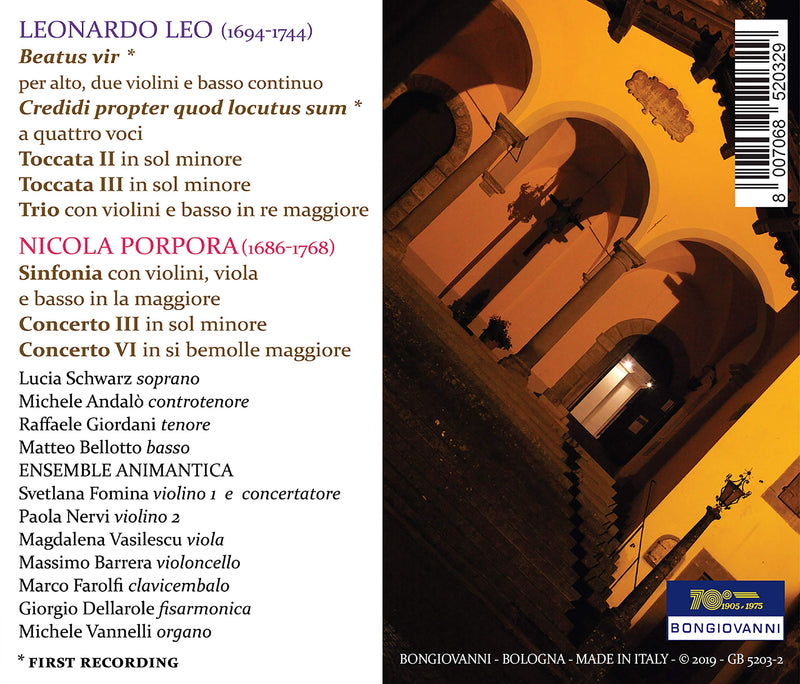Maestri a Sant'Onofrio: Works by Leo and Porpora / Andalo, Fomina, Ensemble Animantica
