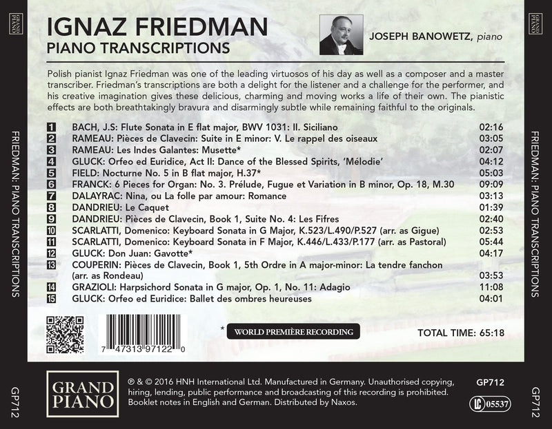 Friedman: Piano Transcriptions / Banowetz