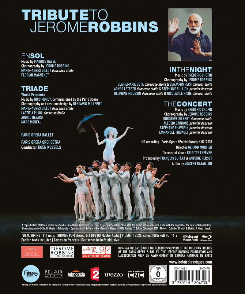 Tribute To Jerome Robbins / Paris Opera Ballet [blu-ray]
