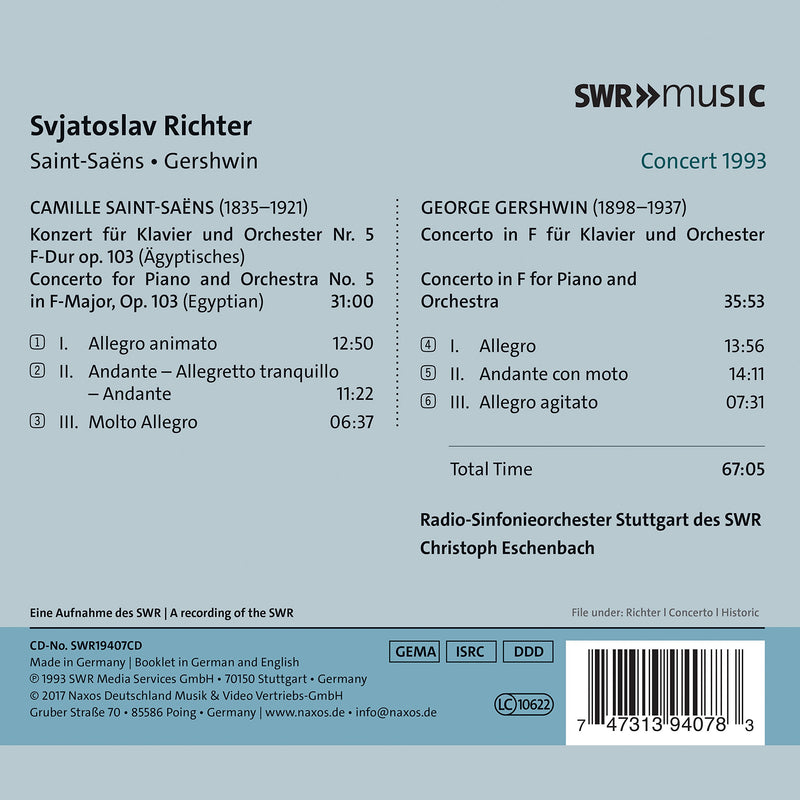 Saint-Saens & Gershwin: Piano Concertos / Richter
