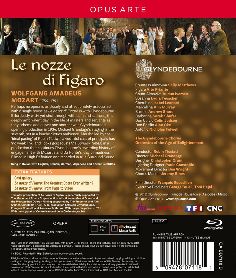Mozart: Le Nozze Di Figaro / Ticciati, Glyndebourne Festival [blu-ray]