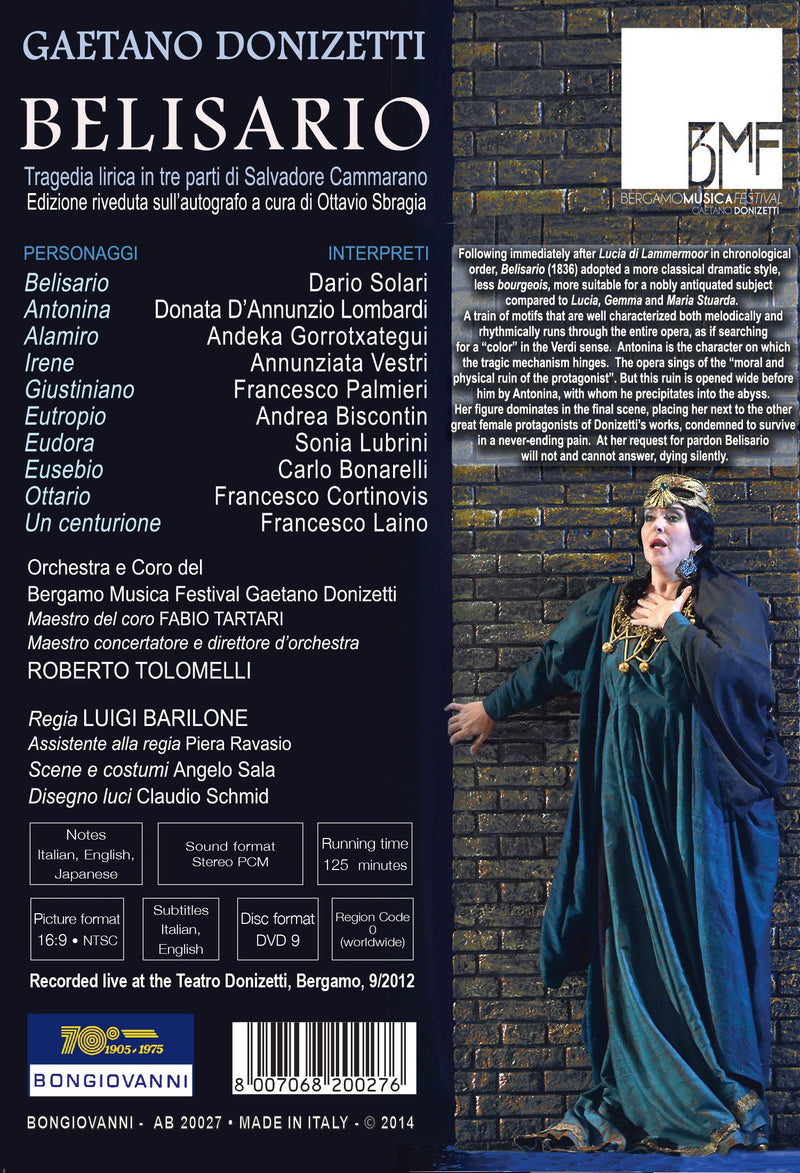 Donizetti: Belisario / Tolomelli, Gorrotxategui, Vestri, Palmieri, Bergamo Musica Festival