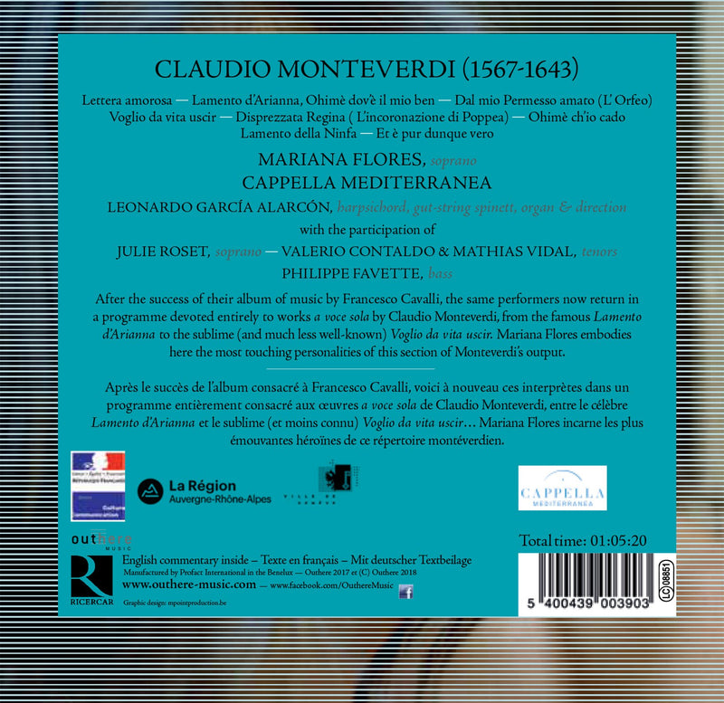 Monteverdi: Lettera amorosa / Flores, Alarcon, Cappella Mediterranea