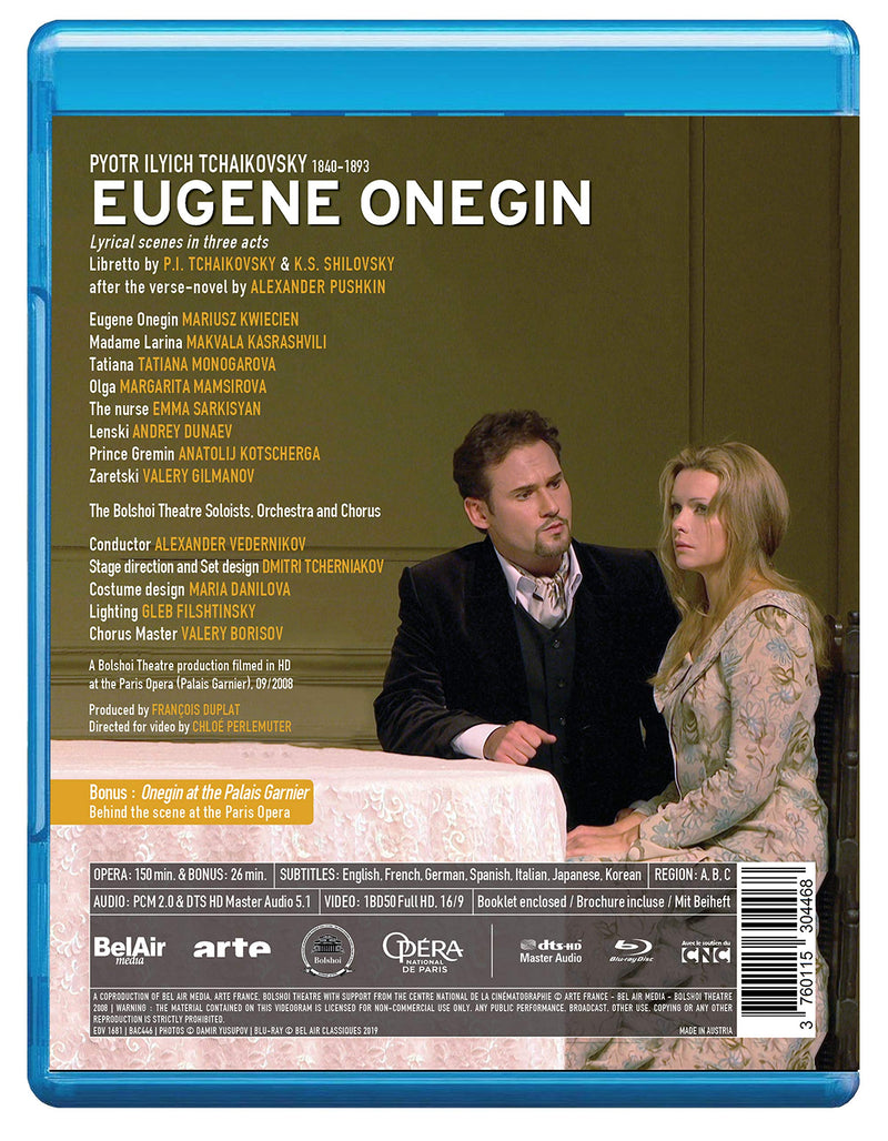 Tchaikovsky: Eugene Onegin / Vedernikov, Bolshoi Theatre [Blu-ray]