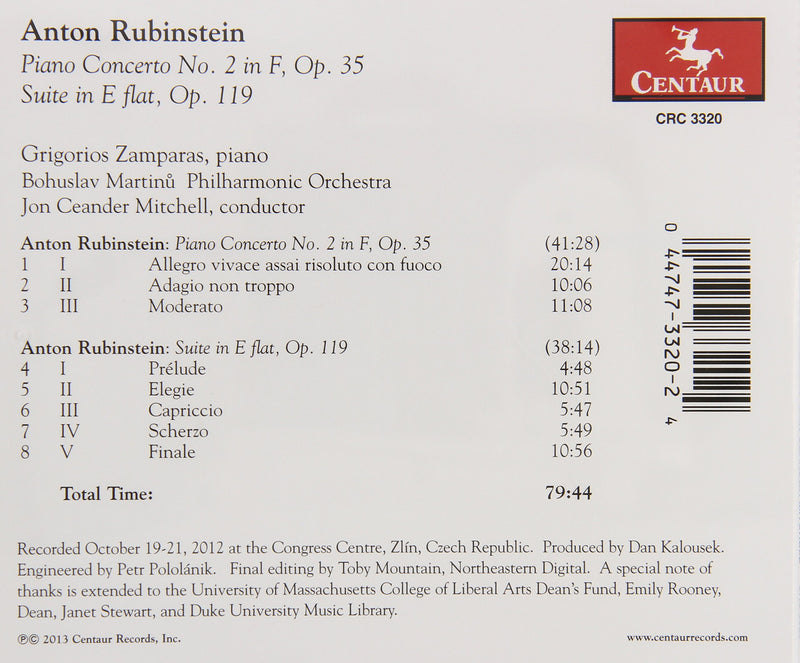 Anton Rubinstein: Piano Concerto No. 2; Suite
