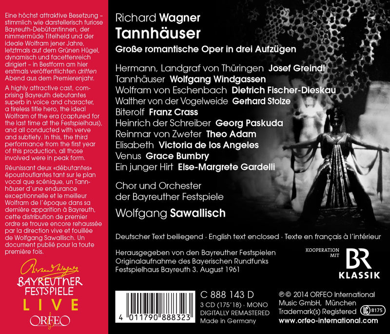 Wagner: Tannhauser  / Sawallisch, Windgassen, Fischer-dieskau, Bumbry
