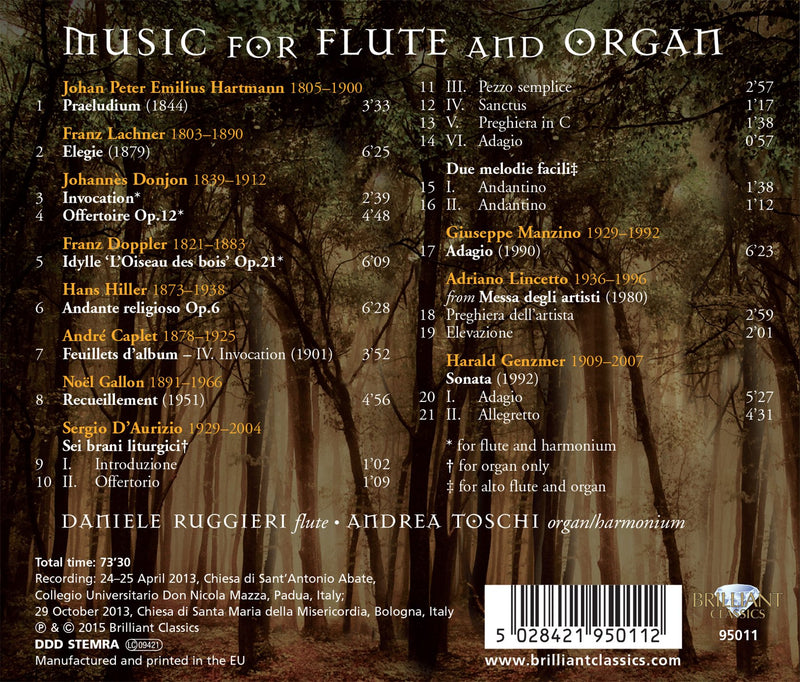 Music For Flute And Organ /  Daniele Ruggieri, Andrea Toschi