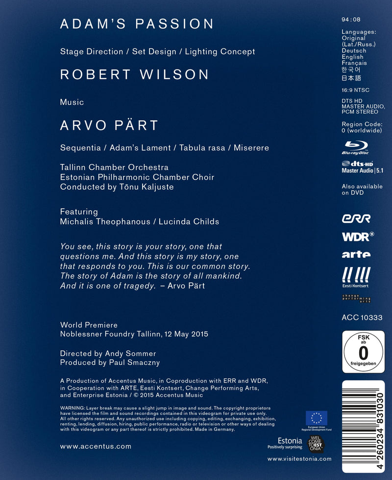 Part/Wilson: Adam's Passion [blu-ray]