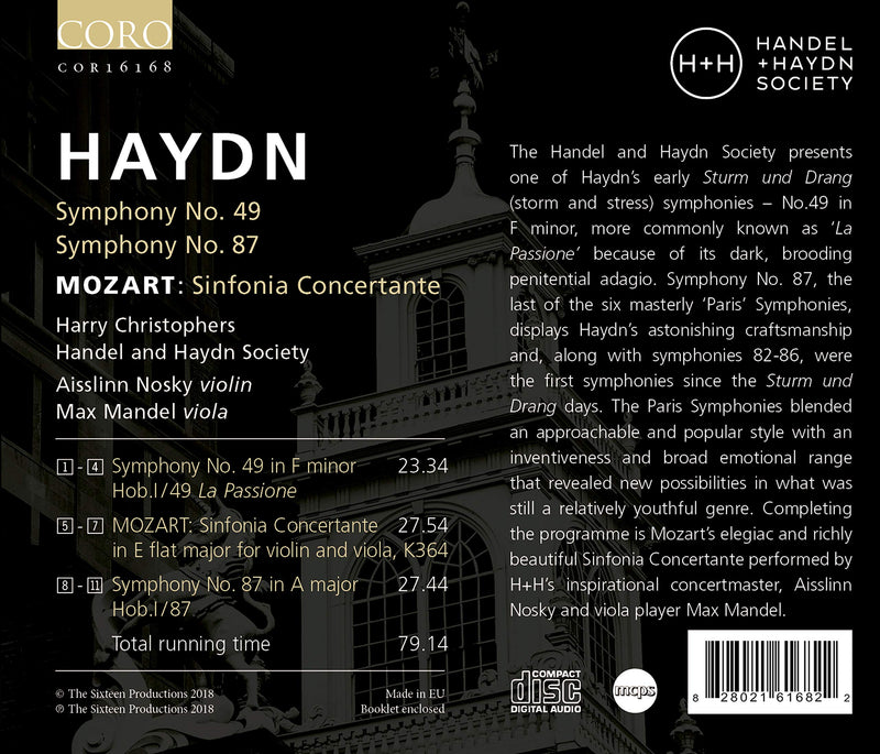 Haydn: Symphonies Nos. 49 & 87 - Mozart: Sinfonia Concertante / Christophers, Handel and Haydn Society