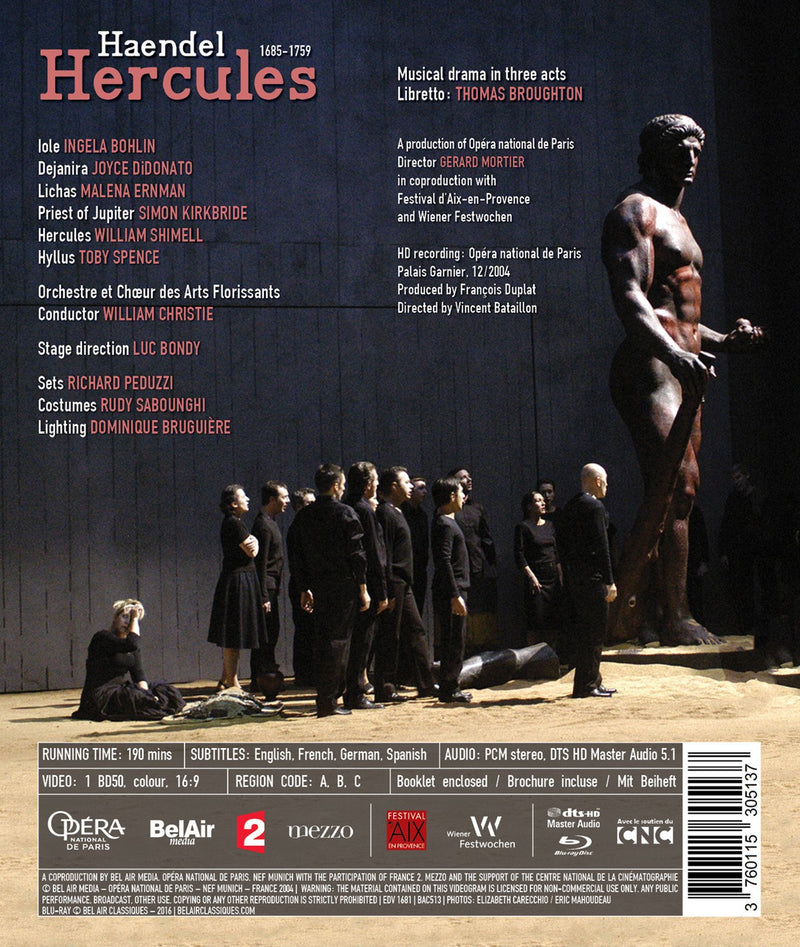 Handel: Hercules / DiDonato, Christie, Les Arts Florissants [Blu-ray]