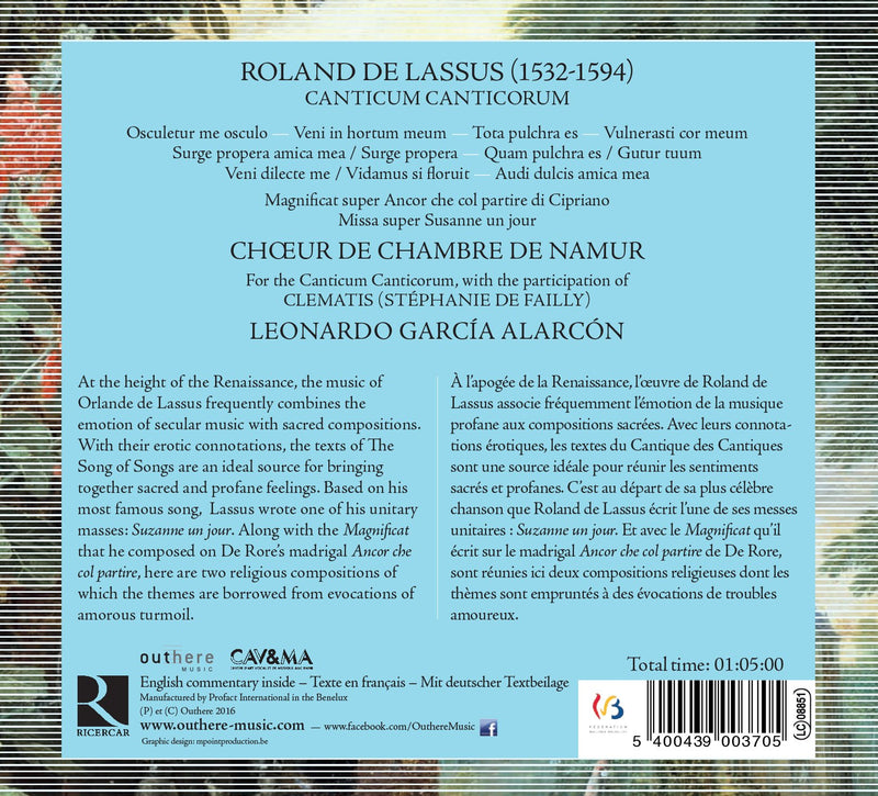 De Lassus: Canticum Canticorum / Alarcon, Namur Chamber Choir
