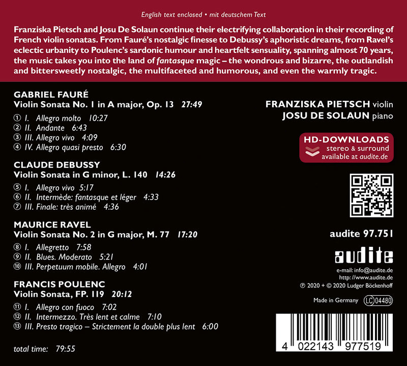 Fantasque: French Violin Sonatas by Fauré, Debussy, Ravel &
