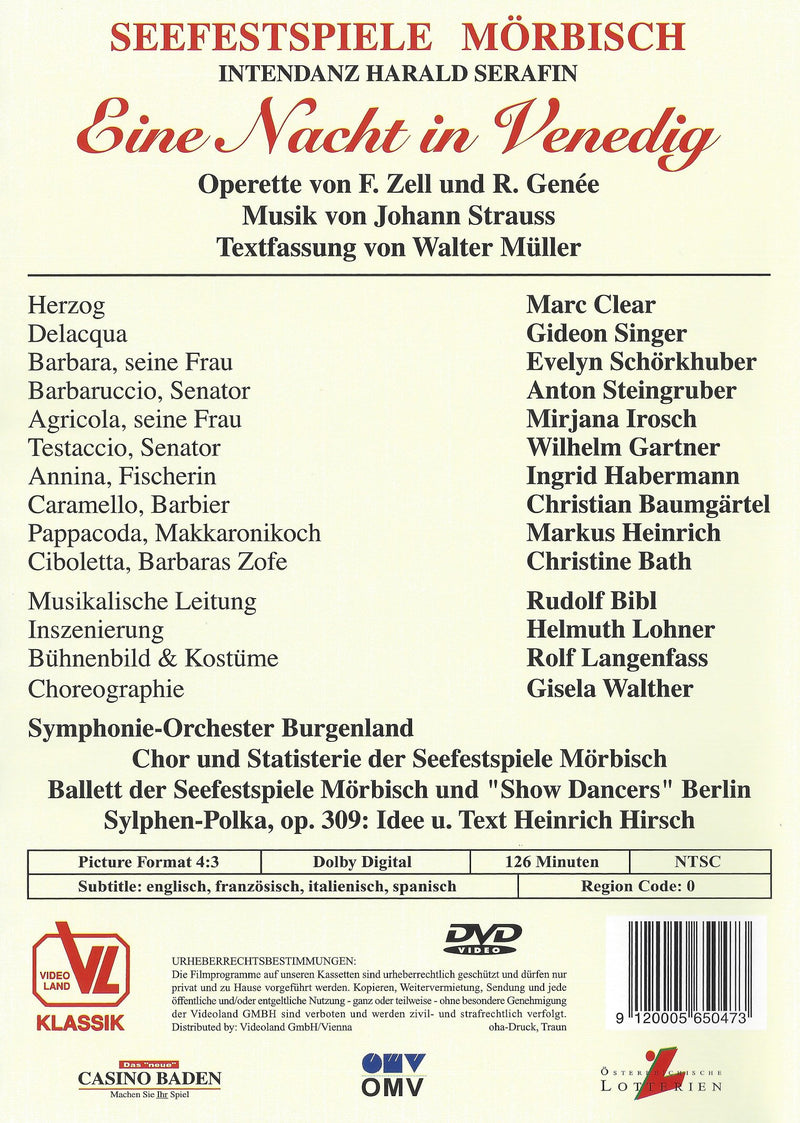 Strauss: Eine Nacht In Venedig / Clear, Singer, Schorkhuber, Irosch