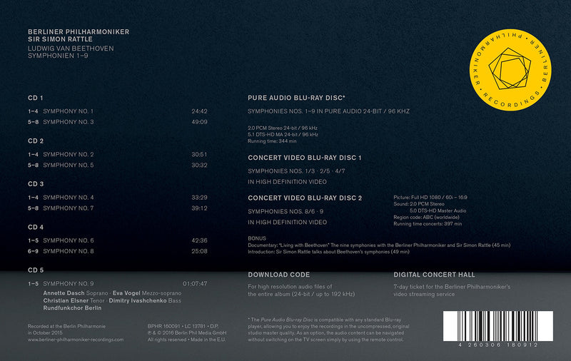 Beethoven: Symphonies 1-9 / Rattle, Berliner Philharmoniker
