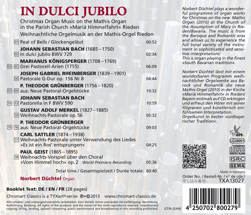 In Dulci Jubilo: Christmas Organ Music