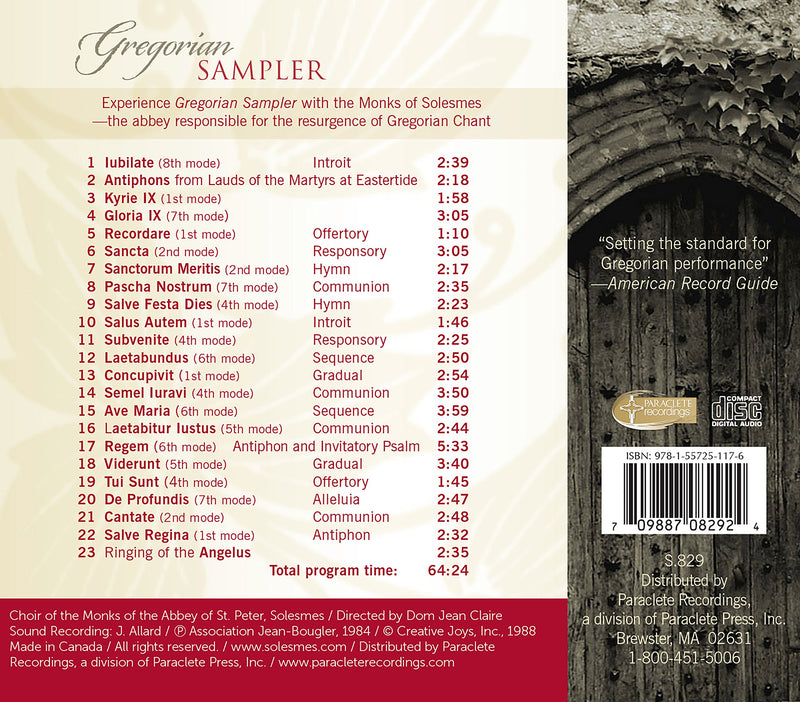Solesmes - Gregorian Sampler I