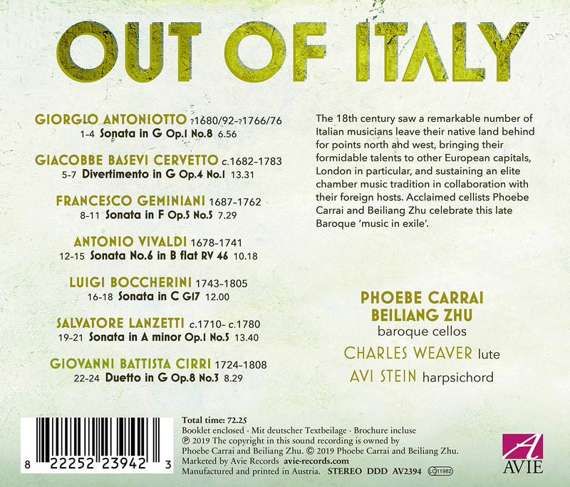 Out of Italy / Carrai, Zhu, Weaver, Stein