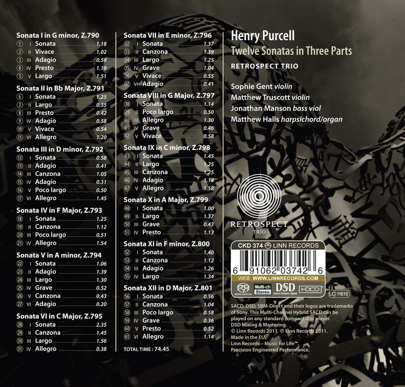 Purcell: Twelve Sonatas in Three Parts / Retrospect Trio