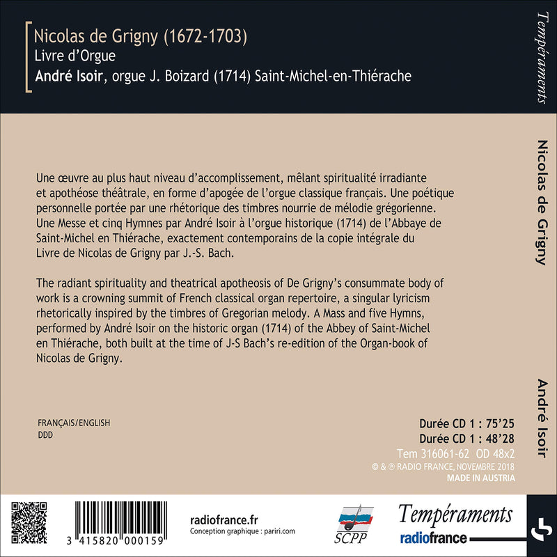 Grigny: Livre d'Orge / Isoir