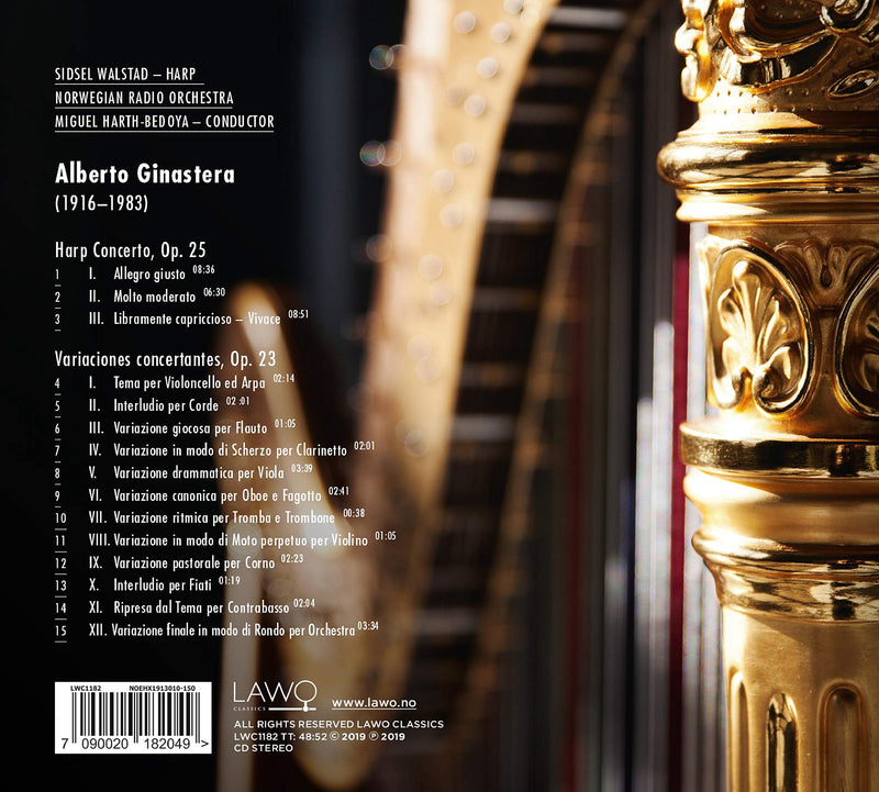 Ginastera: Harp Concerto, Variaciones concertantes / Walstad, Harth-Bedoya, Norwegian Radio Orchestra