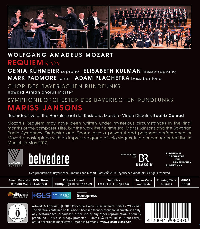 Mozart: Requiem / Jansons, Bavarian Radio Symphony [Blu-ray]