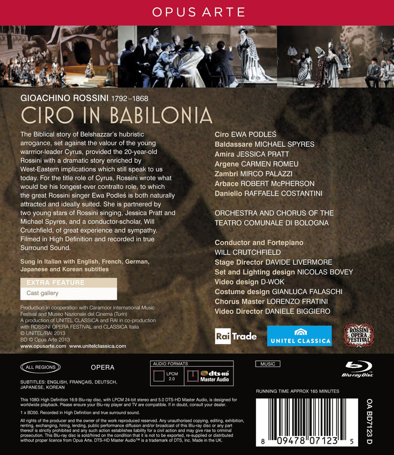 Rossini: Ciro Di Babilonia /Crutchfield, Podleś, Spyres, Pratt, Palazzi [blu-ray]